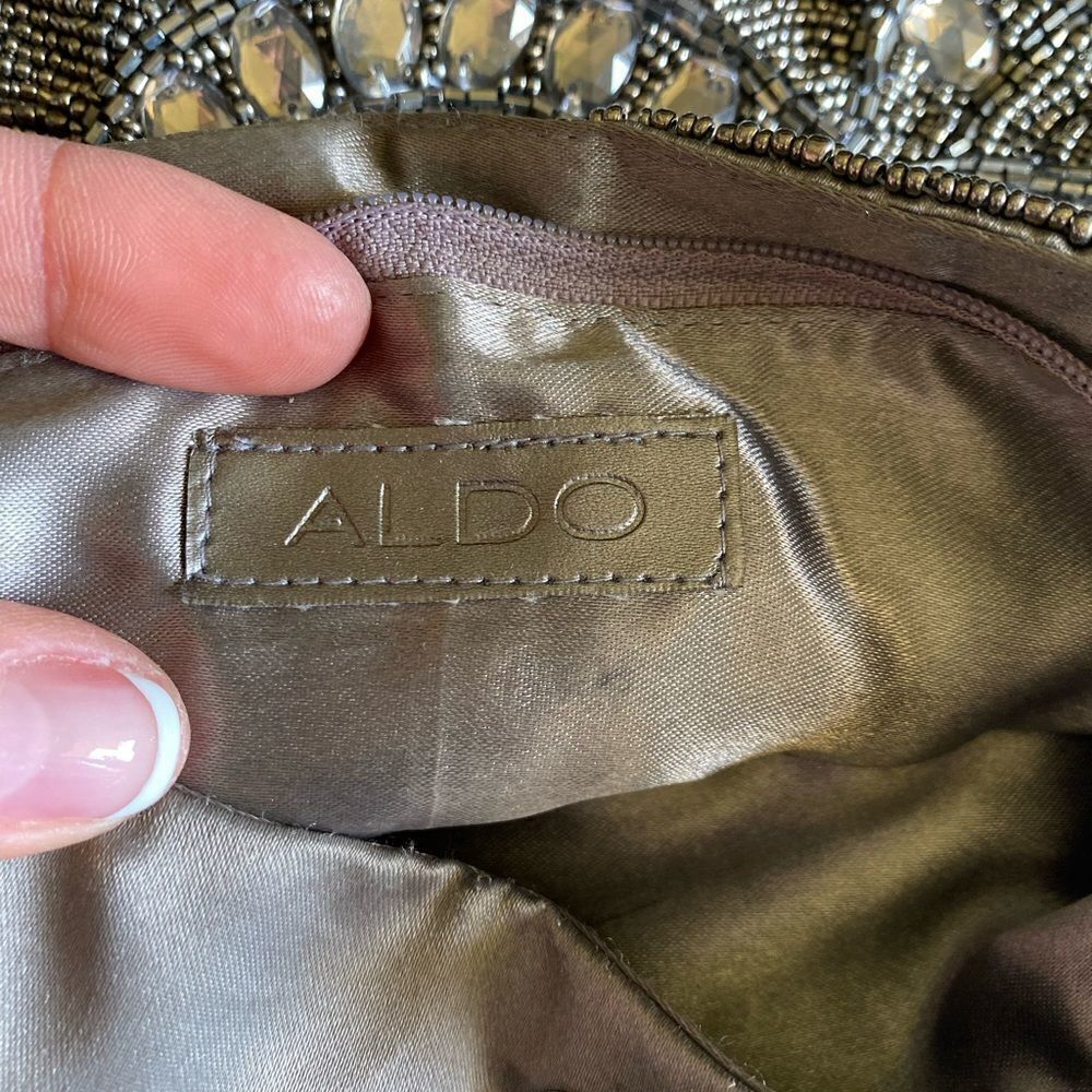 ALDO - Beaded and Jewel Special Occasion Fold Over Wristlet Clutch in Grey - Picture 5 of 7
